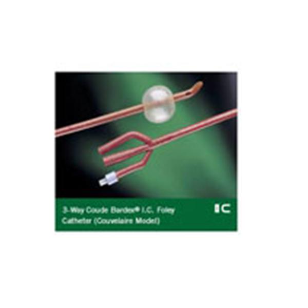 Catheter Foley Bardex 20Fr 30cc Curved Coude Tip Rubber 3-Way 5/Ca